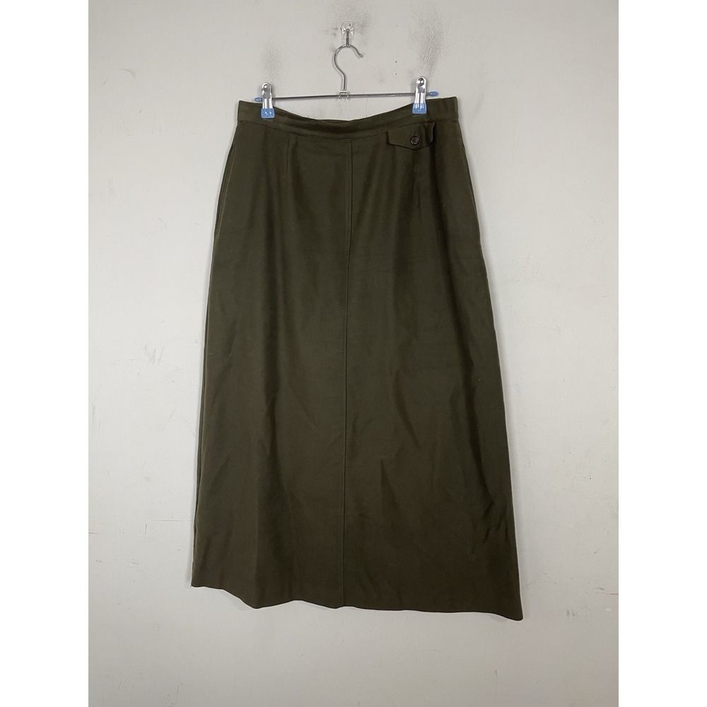 Orvis Womens Skirt 10 Olive Green Maxi Country Timeless Elegant Luxury Old Money - Picture 2 of 7
